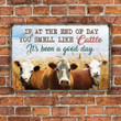 Hereford Cattle Lovers Good Day Metal Sign