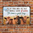 Red Angus Cattle Lovers Good Day Metal Sign