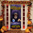 Chasing The Dachshund Dog Lovers Funny Halloween Door Cover