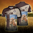 TX Longhorn Cattle Lovers Proud Farmer Polo Shirt