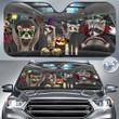 Raccoon Lovers Halloween Time Car Auto Sunshade 57" x 27.5"