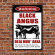 Black Angus Deja Moo Area Warning Metal Sign