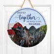 Black Angus Cattle Lovers And So Together Round Wooden Sign 12" x 12"