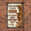 Highland Cattle Lovers Welcome To Our Farm Metal Sign