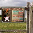 Animal Farm Lovers Farmhouse Rules Metal Sign