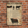 Black Angus Cattle Knowledge Metal Sign
