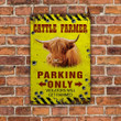 Highland Cattle Lovers Parking Only Metal Sign