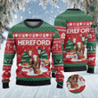 Hereford Cattle Lovers Christmas Tree Knitted Sweater