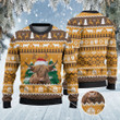 Highland Cattle Lovers Christmas On The Farm Knitted Sweater