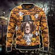 German Shorthaired Pointer Dog Lovers Halloween Pumpkin Knitted Sweater