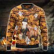 Hereford Cattle Lovers Halloween Pumpkin Knitted Sweater