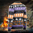 Black Angus Cattle Lovers Halloween Night Knitted Sweater