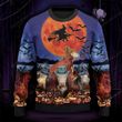 Hereford Cattle Lovers Halloween Moon Knitted Sweater