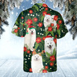 Samoyed Dog Lovers Christmas Red Flower Hawaiian Shirt