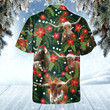 TX Longhorn Cattle Lovers Christmas Red Flower Hawaiian Shirt