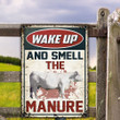 Charolais Cattle Lovers Gift Wake Up And Smell The Manure Metal Sign