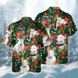 Bull Terrier Dog Lovers Christmas Red Flower Hawaiian Shirt
