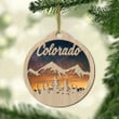 Colorado Mountain Christmas Gift 2 Layered Wooden Ornament