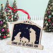 Come Let Us Adore Him Christmas Gift 2 Layered Wooden Ornament