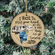 Baby Let's Go Camping Christmas Gift Pine Wood Slice Ornament