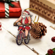 Santa Rides BMX Cycling Lovers Christmas Gift Custom Shape Acrylic Ornament