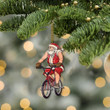 Santa Rides BMX Cycling Lovers Christmas Gift Custom Shape Acrylic Ornament