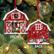 Hereford Catte Lovers Christmas Gift Red Barn Custom Shape Acrylic Ornament