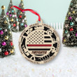 Thin Red Line Firefighter Christmas Gift 2 Layered Wooden Ornament