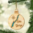 Lake George Christmas Gift 2 Layered Wooden Ornament