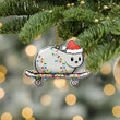 Skating Cat Christmas Custom Shape Acrylic Ornament