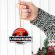 TX Longhorn Cattle Lovers Christmas Night Custom Shape Acrylic Ornament