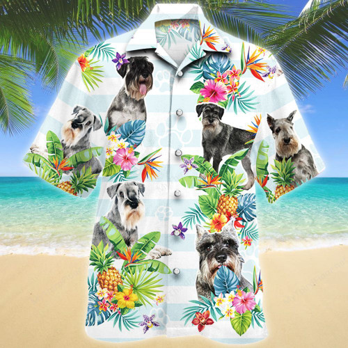 Standard Schnauzer Dog Tropical Flower Hawaiian Shirt