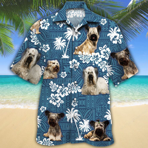 Skye Terrier Dog Lovers Blue Tribal Hawaiian Shirt