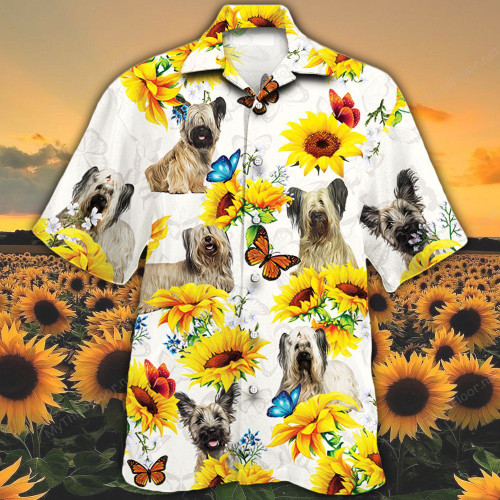 Skye Terrier Dog Lovers Sun Flower Hawaiian Shirt