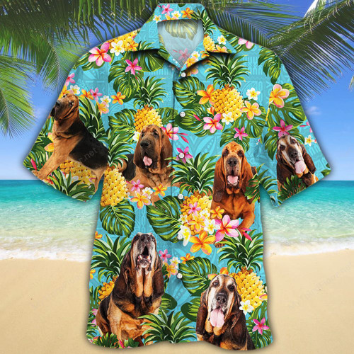 Bloodhound Dog Lovers Pineapple Hawaiian Shirt
