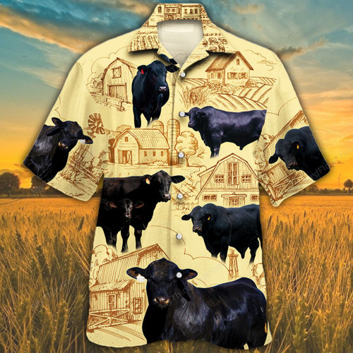 Brangus Cattle Lovers Farm Hawaiian Shirt