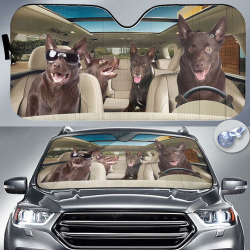 Australian Kelpie Dog Lovers Funny Car Auto Sunshade 57" x 27.5"