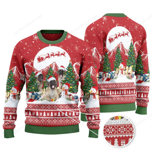 English Mastiff Dog Lovers Christmas Is Coming Knitted Sweater