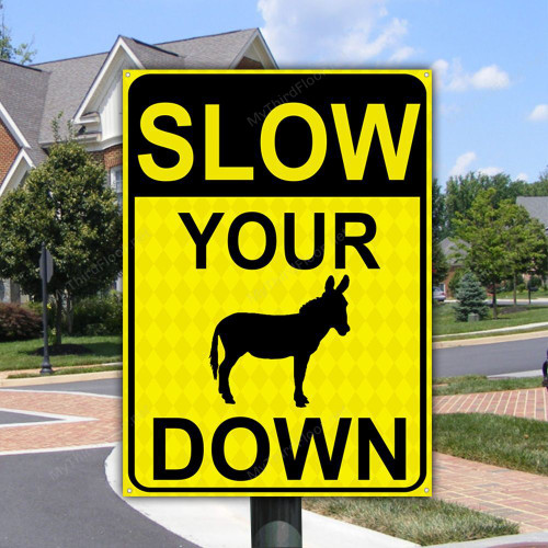 Funny Gift Slow Your Ass Down Metal Sign