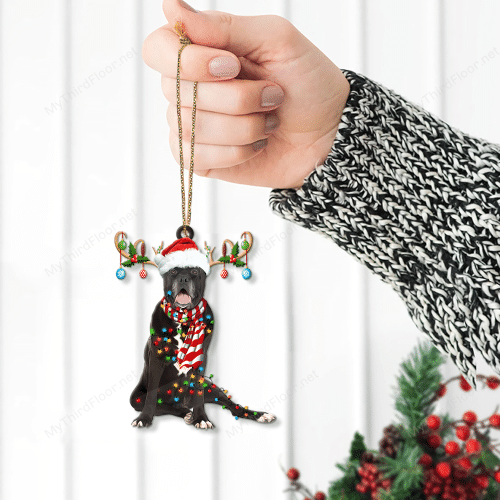 Cane Corso Dog Lovers Christmas Gift Santa Hat Custom Shape Acrylic Ornament