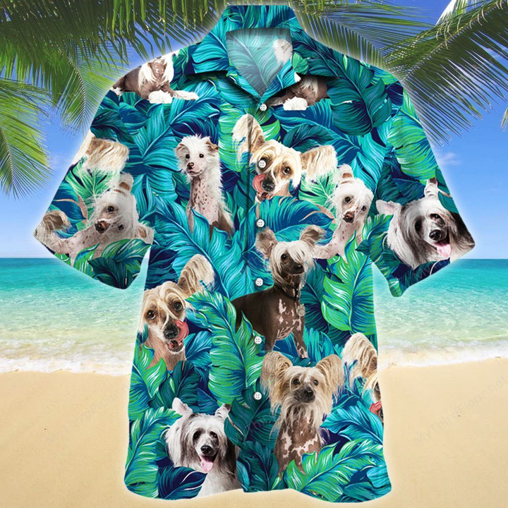 Chinese Crested Dog Lovers Hawaiian Shirt