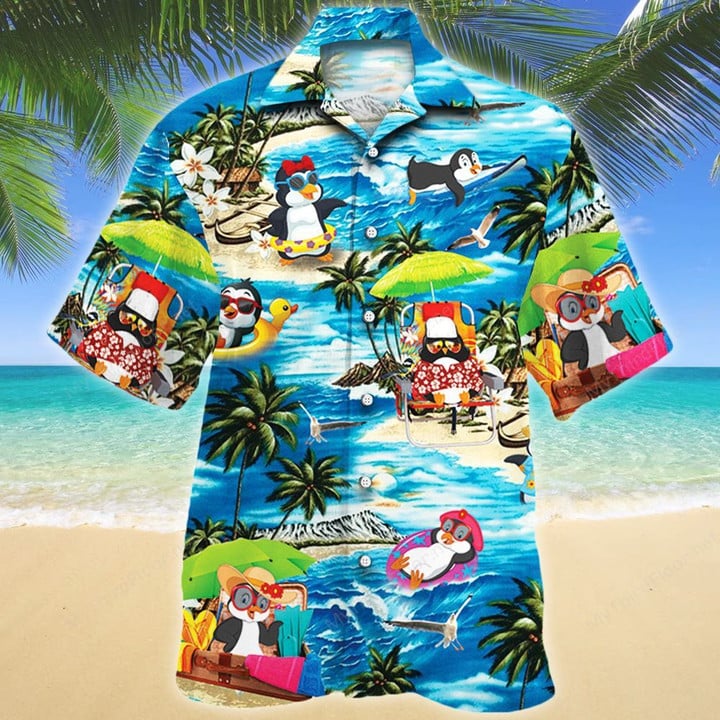 Penguin Lovers Beach Vibe Hawaiian Shirt