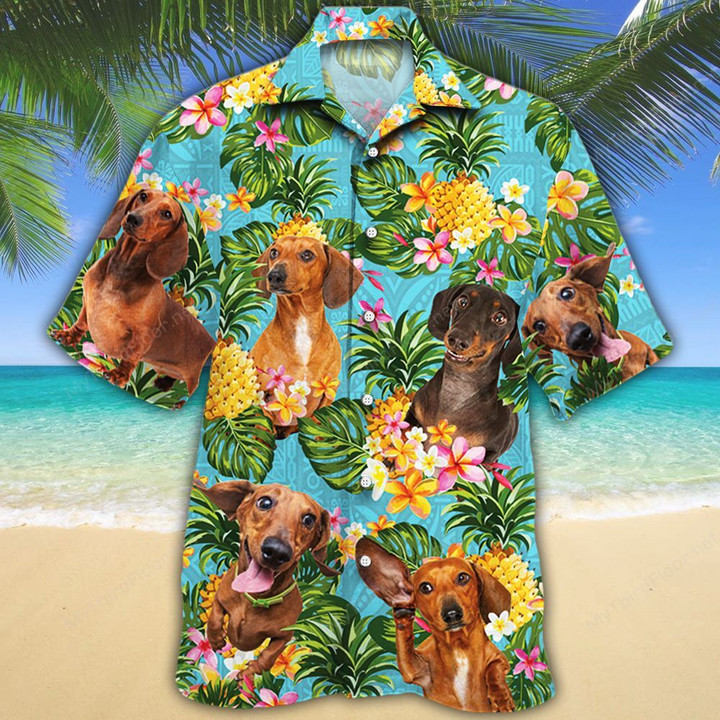 Dachshund Dog Lovers Pineapple Hawaiian Shirt
