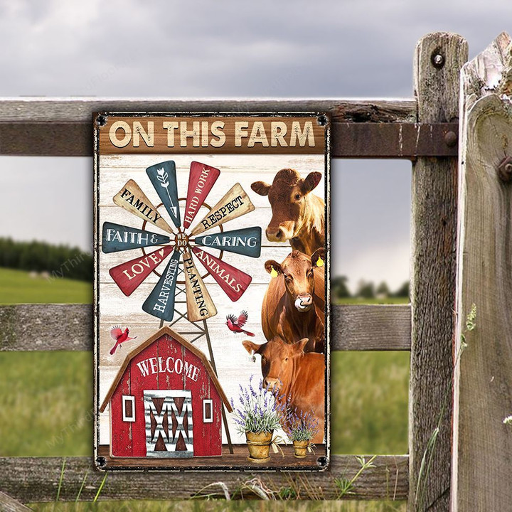 Red Angus Cattle Lovers On This Farm Metal Sign