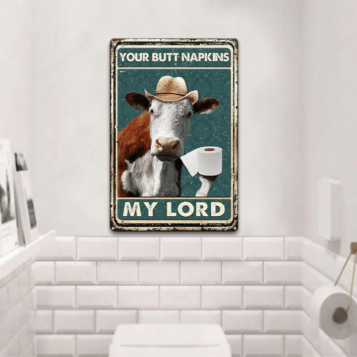 Hereford Cattle Lovers My Lord Metal Sign