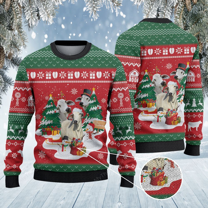Brahman Cattle Lovers Christmas Gift Knitted Sweater