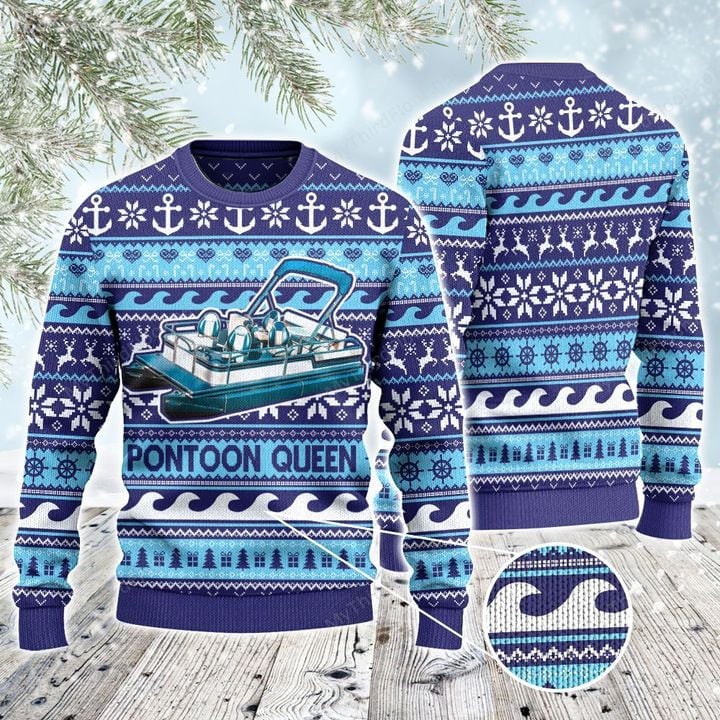 Pontoon Queen Gift Knitted Sweater