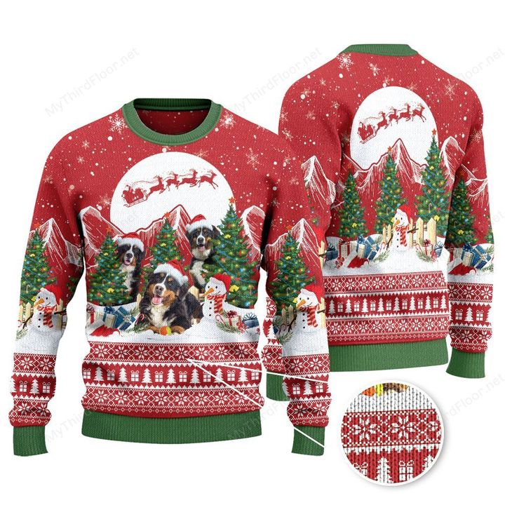 Bernese Mountain Dog Lovers Christmas Is Coming Knitted Sweater