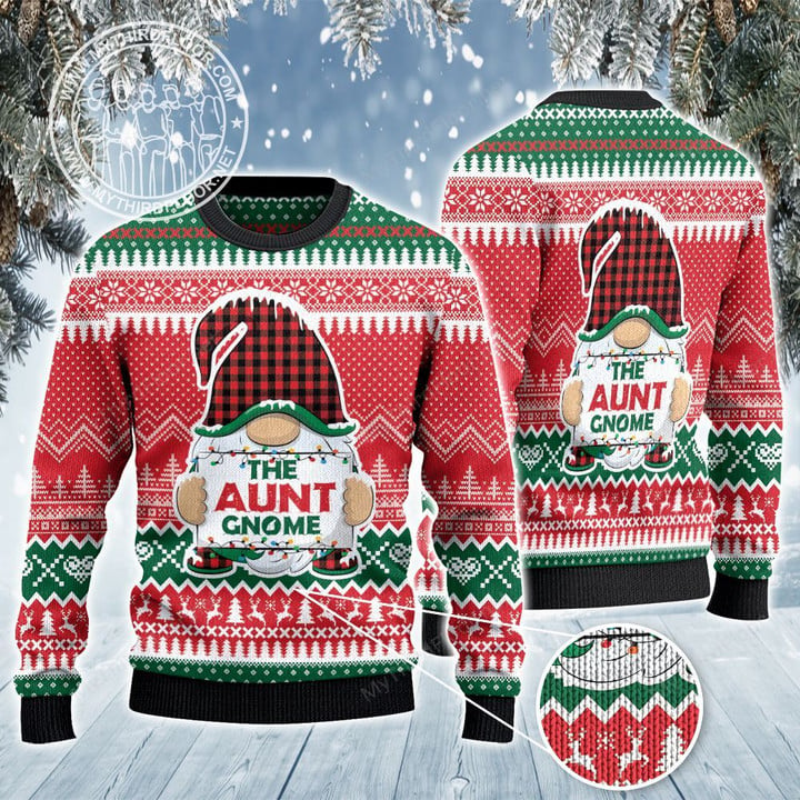 The Aunt Gnome Christmas Gift All Over Print Sweater