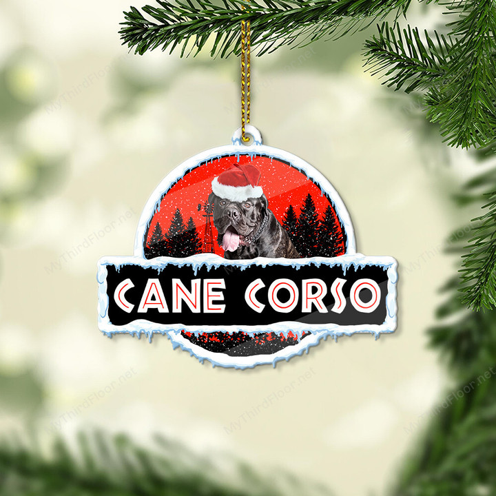 Cane Corso Dog Lovers Christmas Night Custom Shape Acrylic Ornament